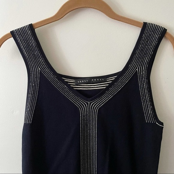 Yansi Fugel Black and Cream Knit Tank - Picture 2 of 5